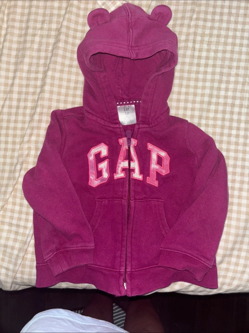 GAP Kids Fleece Zip Hoodie in Berry